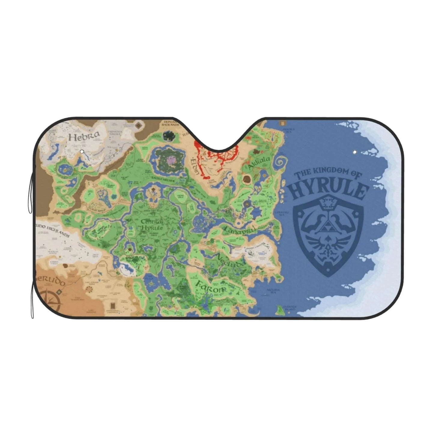 Legend Of Zelda Car Sun Shade The Kingdom Of Hyrule Map Winshield Sun Shade Colorful