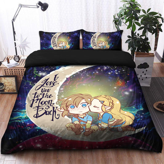 The Legend Of Zelda Bedding Set Zelda Couple Love You To The Moon Duvet Covers Colorful Unique Gift