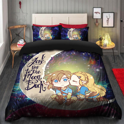 The Legend Of Zelda Bedding Set Zelda Couple Love You To The Moon Duvet Covers Colorful Unique Gift