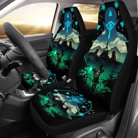 The Legend Of Zelda Car Seat Covers Legend Of Zelda Link Silhouette Seat Covers Blue Green