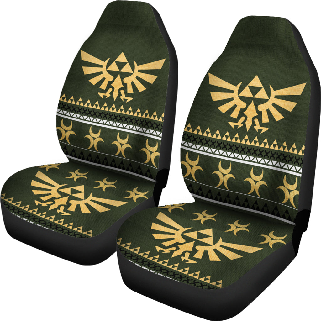 The Legend Of Zelda Car Seat Covers Legend Of Zelda The Royal Crest Pattern Seat Covers Green Yellow