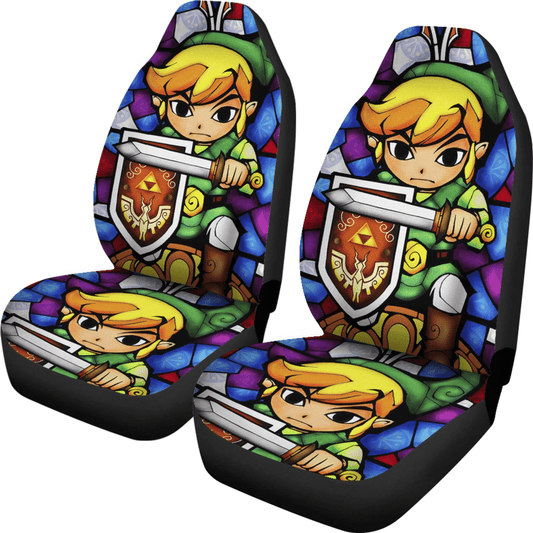 The Legend Of Zelda Car Seat Covers Legend Of Zelda Link Stained Glass Seat Covers Colorful
