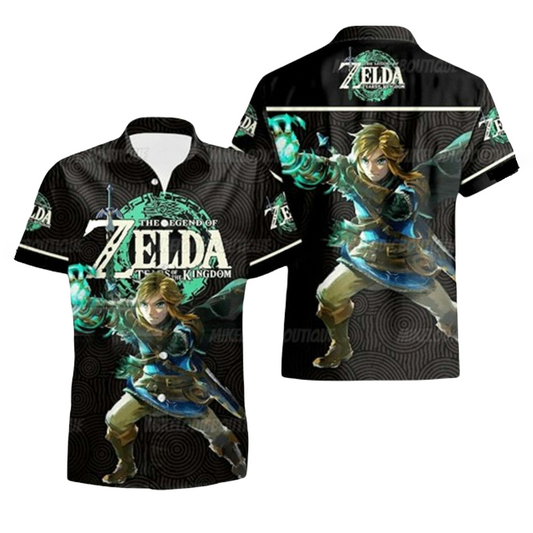 Legend Of Zelda Hawaii Shirt Legend Of Zelda Link Graphic Hawaiian Shirt Black Unisex