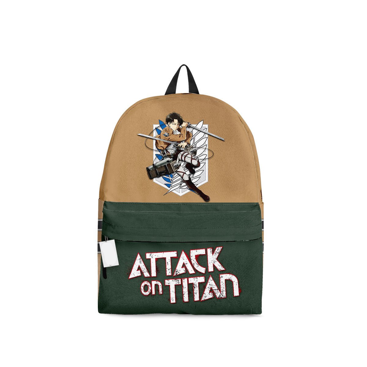 Attack On Titan Backpack Attack On Titan Levi Ackerman Graphic Backpacks Brown Green