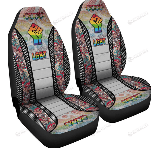 LGBT Car Seat Covers LGBT Fist Mandala Pattern Seat Covers Colorful