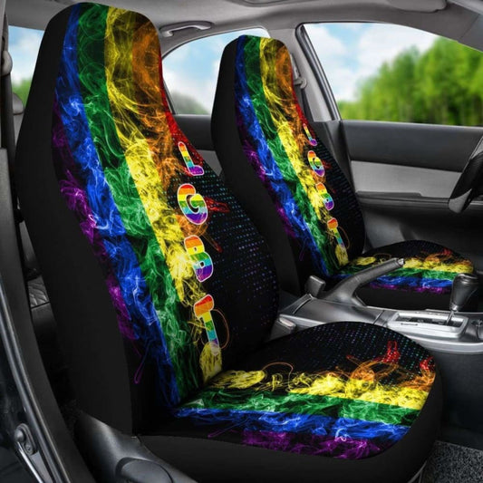 LGBT Car Seat Covers LGBT Rainbow Smoke Pattern Seat Covers Colorful