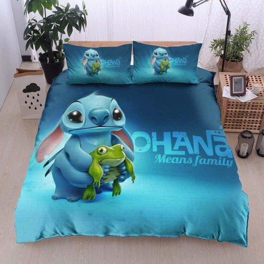 Stitch Bedding Set DN Ohana Means Family Stitch Duvet Covers Blue Unique Gift