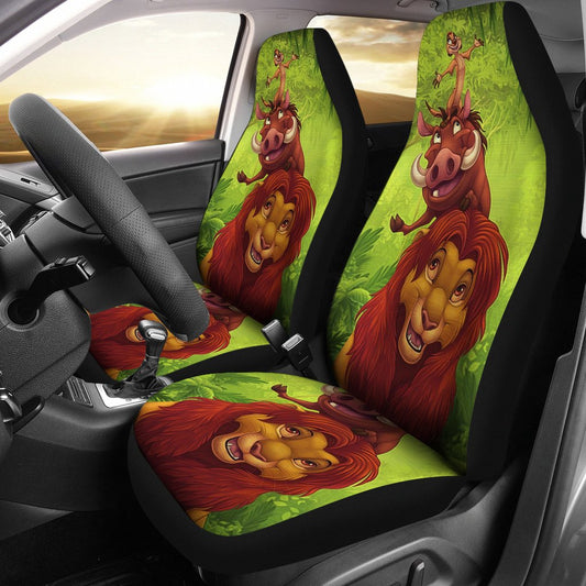 LK Car Seat Covers LK Friends Timon Pumba Seat Covers Green Brown