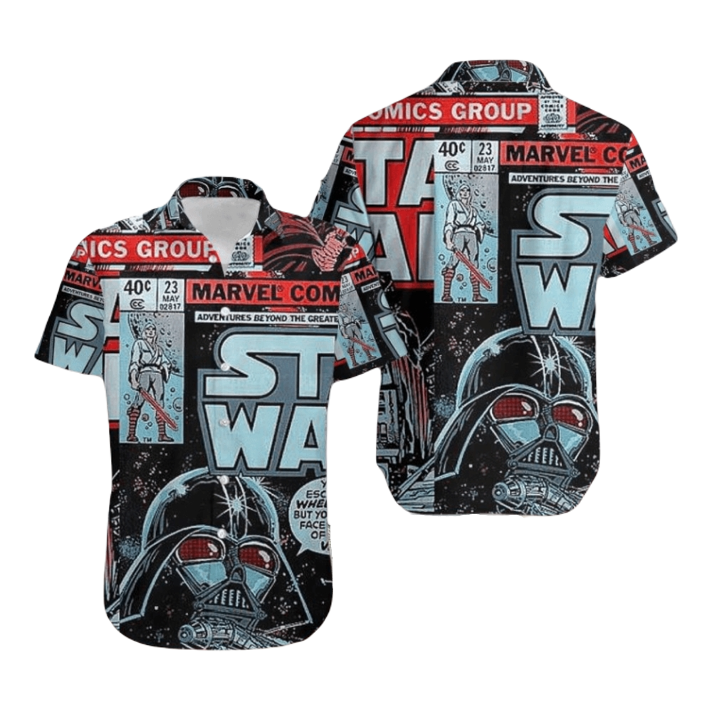 SW Hawaii Shirt MV Comics Group Darth Vader Hawaiian Shirt Black Red Unisex