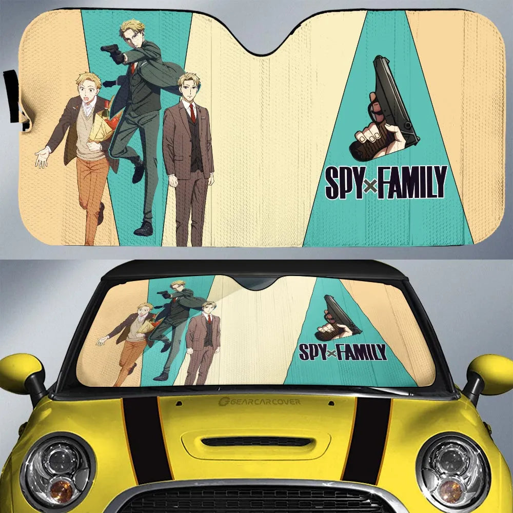 SpyxFamily Car Sun Shade SpyxFamily Loid Forger Character Winshield Sun Shade Blue Yellow