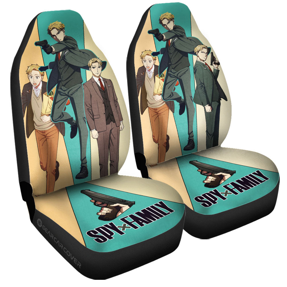 Spy X Family Car Seat Covers Loid Forger Graphic Spy X Family Seat Covers Colorful