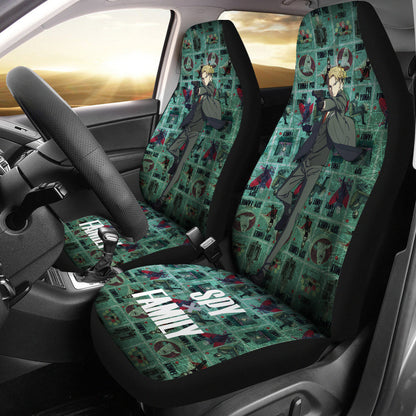 Spy X Family Car Seat Covers Loid Forger Spy Character Seat Covers Green