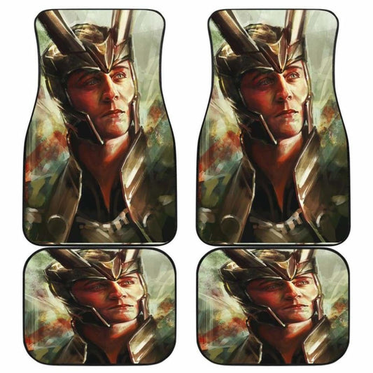 MV Car Floor Mats MV Loki Character With Full Helmet Art Car Mats