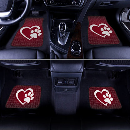 Dog Car Floor Mats Love Dog Pawprint Peace Sign Pattern Car Mats