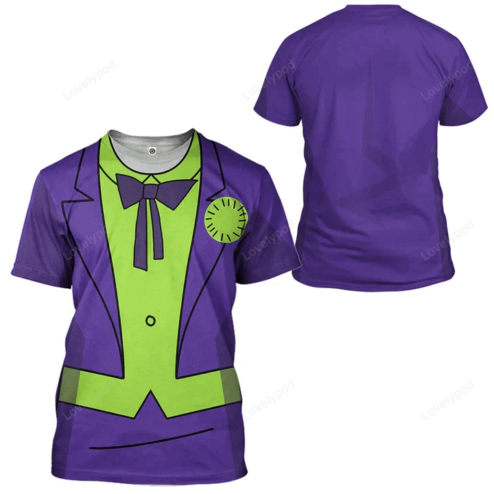Joker Hoodie DC Joker Animated TV Show Costume T-shirt Purple Green Unisex