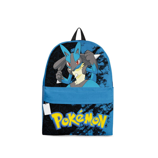 PKM Backpack Lucario PKM In Action Graphic Backpacks Blue