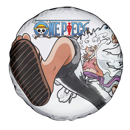 One Piece Spare Tire Cover One Piece Luffy Gear 5 Nika Graphic Tire Covers White