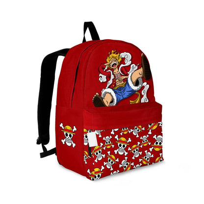 One Piece Backpack Luffy Gear 5 Jolly Roger Pattern Backpacks Red