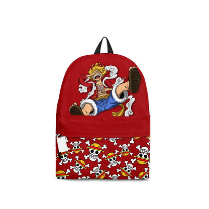 One Piece Backpack Luffy Gear 5 Jolly Roger Pattern Backpacks Red