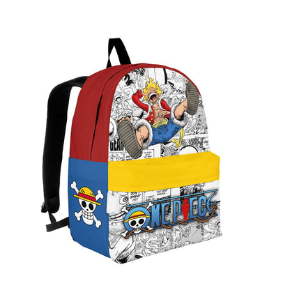 One Piece Backpack Luffy Gear 5th Manga Pattern Backpacks Colorful