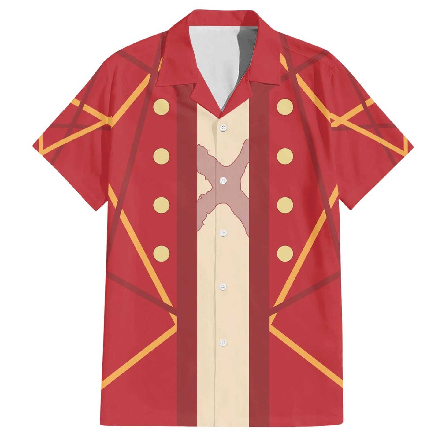 One Piece Hawaii Shirt Monkey D Luffy Costume Graphic Hawaiian Shirt Red Unisex