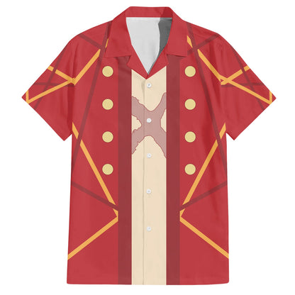One Piece Hawaii Shirt Monkey D Luffy Costume Graphic Hawaiian Shirt Red Unisex