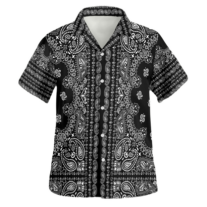 One Piece Hawaii Shirt One Piece Luffy Jolly Roger Mandala Pattern Hawaiian Shirt Black Unisex