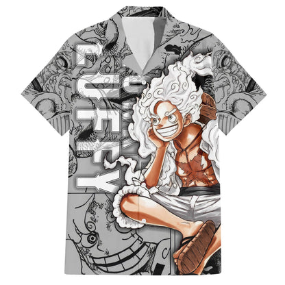 One Piece Hawaii Shirt Luffy Gear 5 Most Wanted Hawaiian Shirt Gray Unisex