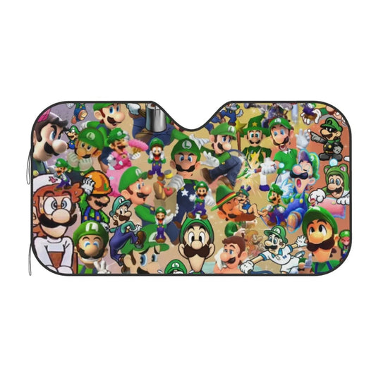 Mario Car Sun Shade Luigi's Mansion Game Character Pattern Winshield Sun Shade Green