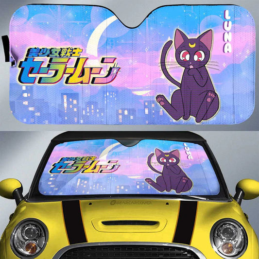 Sailor Moon Car Sun Shade Luna Sailor Moon Cat Winshield Sun Shade Purple Black