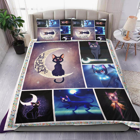 Sailor Moon Bedding Set Black Cat Luna Sailor Moon Pattern Duvet Covers Colorful Unique Gift