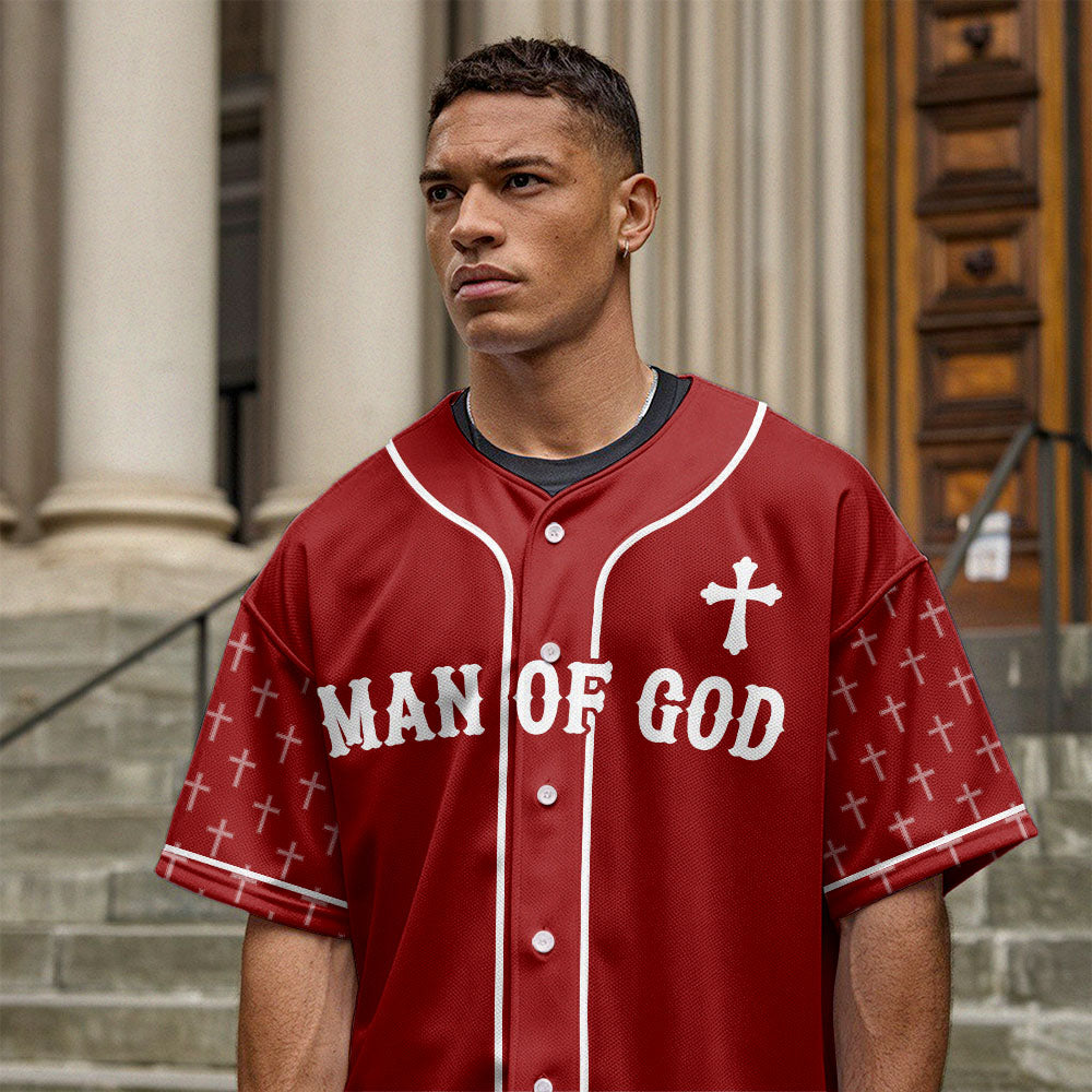 Man Of God Baseball Jersey - Christant Gift For Him