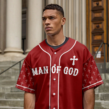 Man Of God Baseball Jersey - Christant Gift For Him