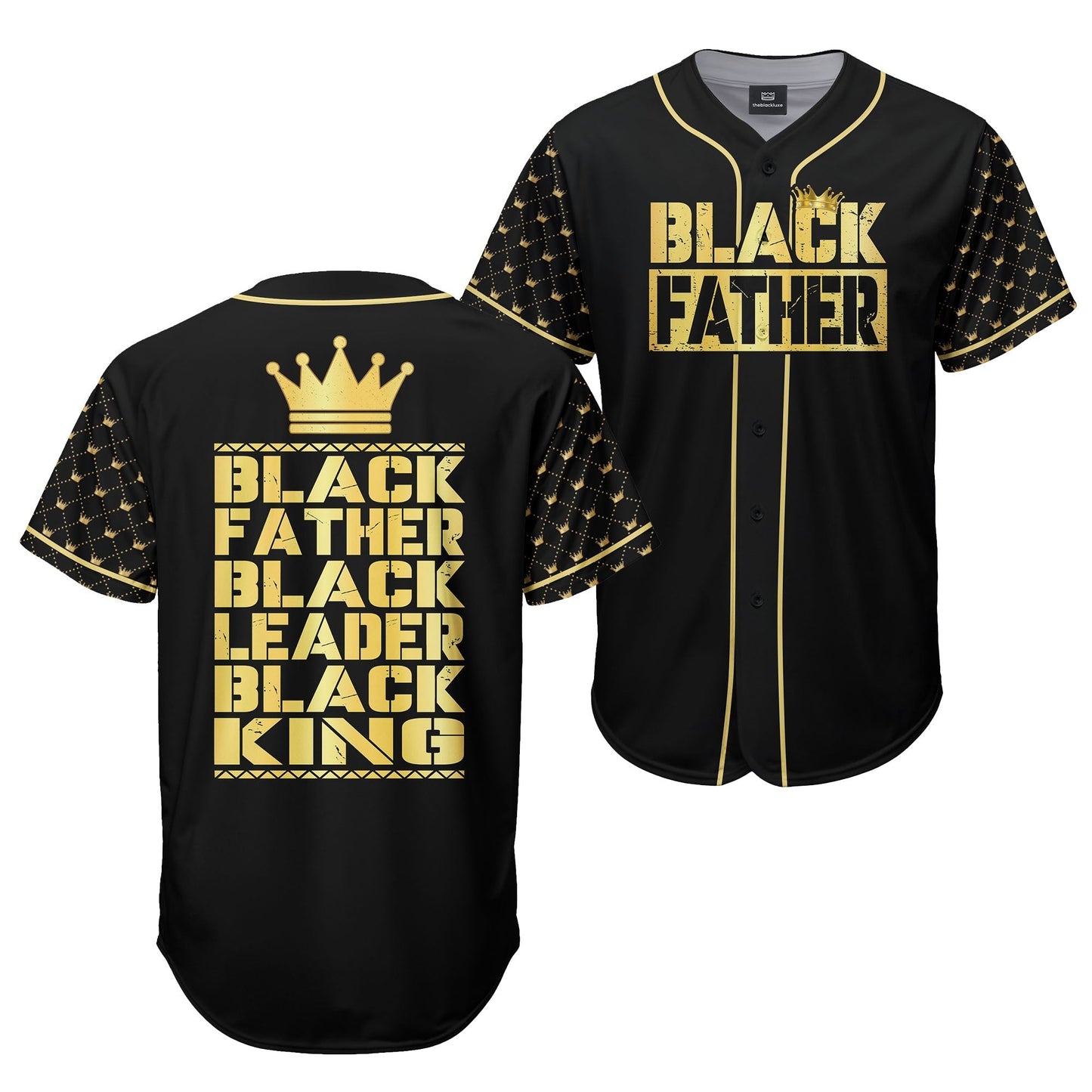 Black Father Black Leader Black King - African American Baseball Jersey - Gift for Black Dad, Grandpa, Husband