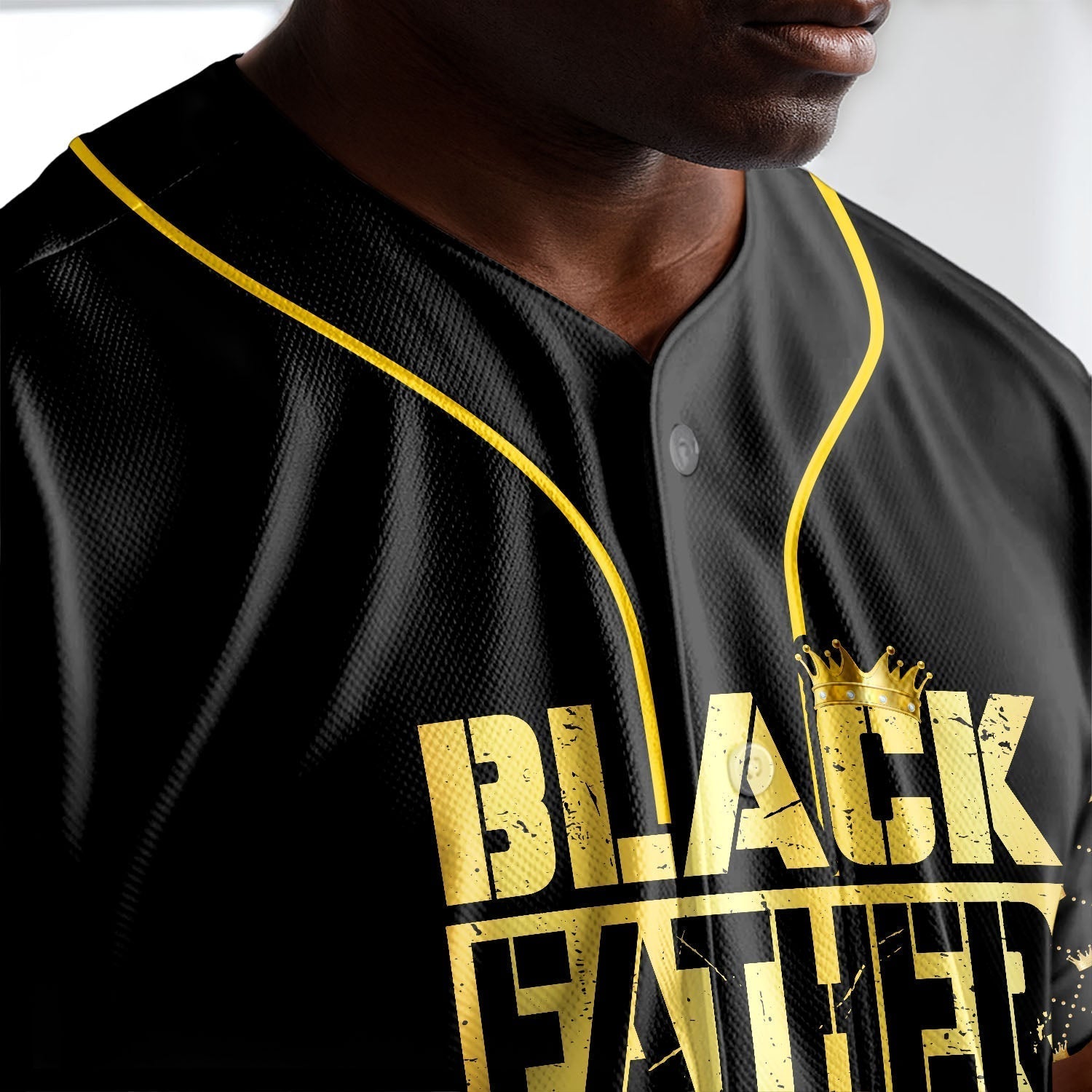 Black Father Black Leader Black King - African American Baseball Jersey - Gift for Black Dad, Grandpa, Husband