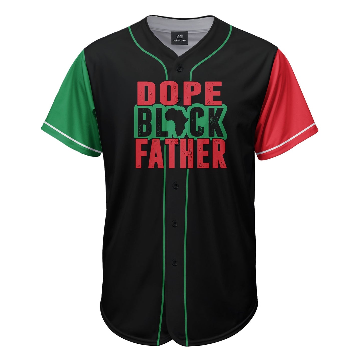 Dope Black Father - African American Baseball Jersey - Gift for Black Dad, Grandpa, Husband