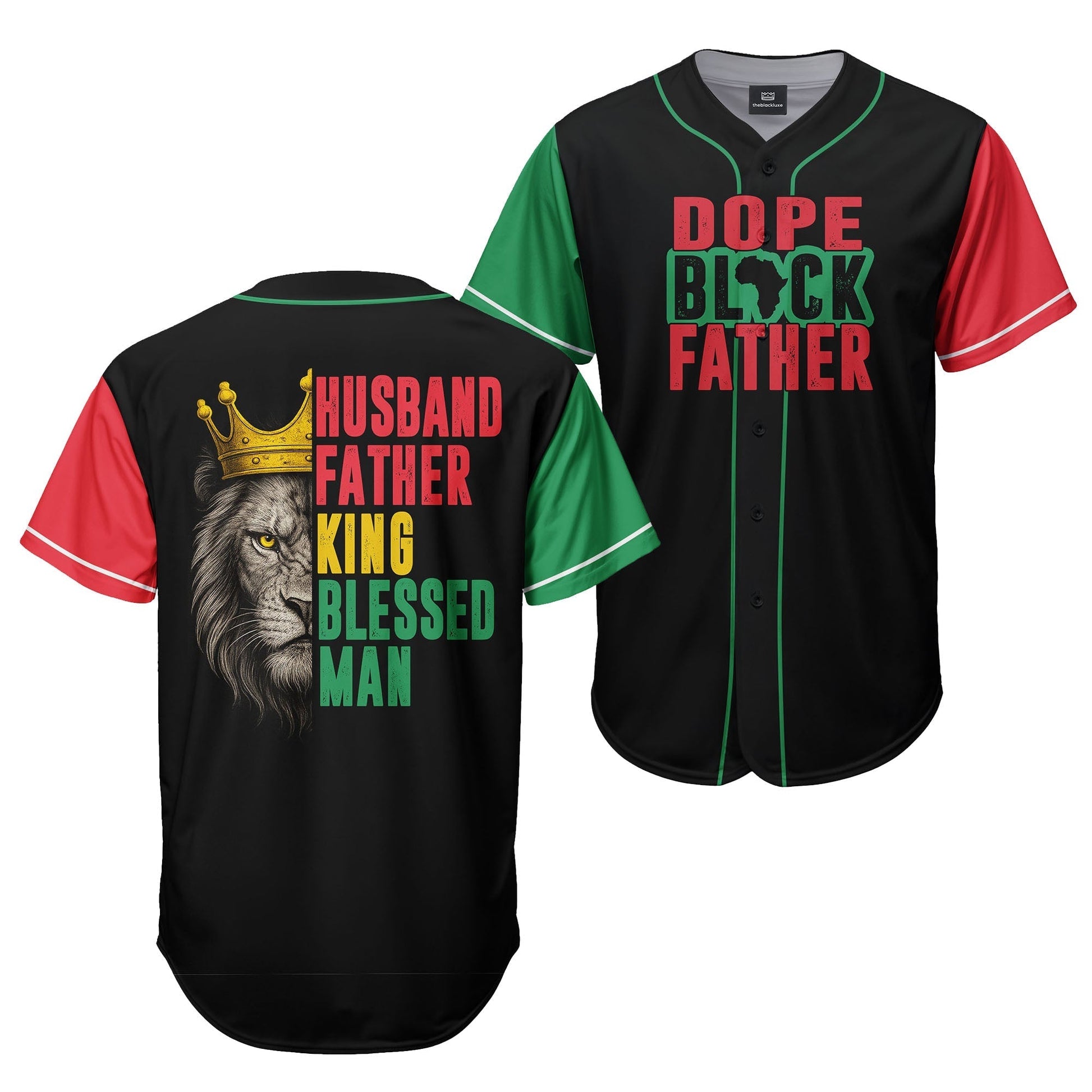 Dope Black Father - African American Baseball Jersey - Gift for Black Dad, Grandpa, Husband