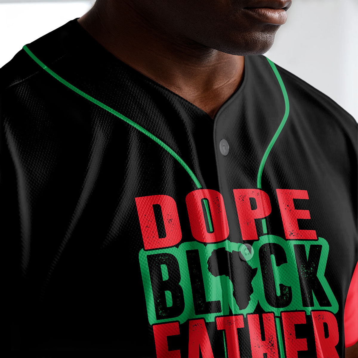 Dope Black Father - African American Baseball Jersey - Gift for Black Dad, Grandpa, Husband