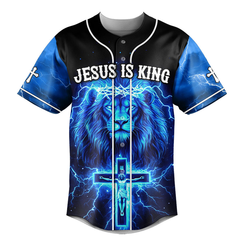 Jesus is King Baseball Jersey - Christant Gift For Him