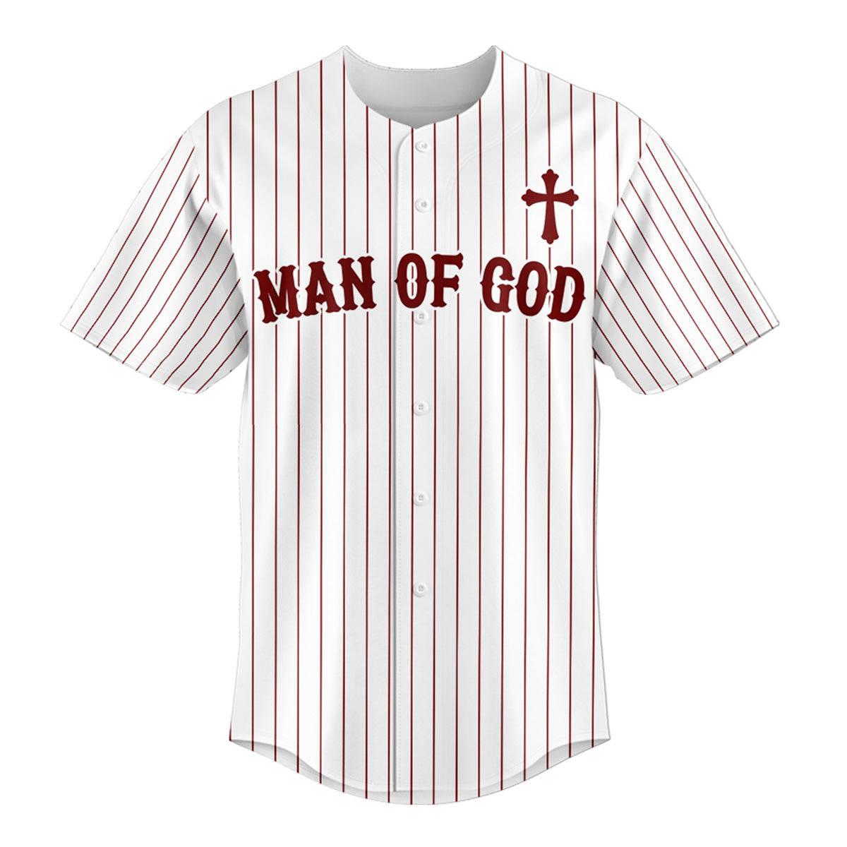 Man Of God Striped Baseball Jersey - Christant Gift For Him