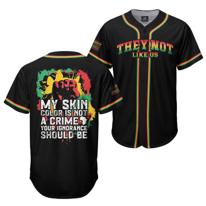 My Skin Color Is Not A Crime - African American Baseball Jersey - Gift for Black Dad, Grandpa, Husband