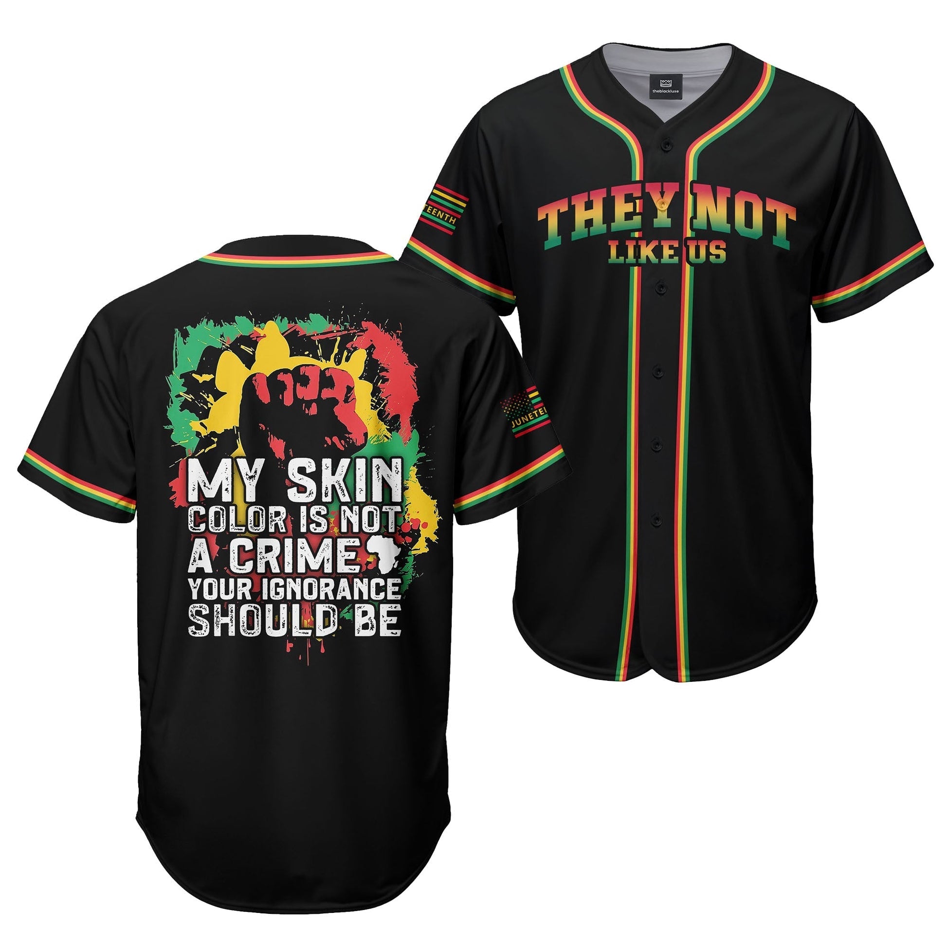 My Skin Color Is Not A Crime - African American Baseball Jersey - Gift for Black Dad, Grandpa, Husband