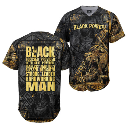 Black Power - African American Baseball Jersey - Gift for Black Dad, Grandpa, Husband