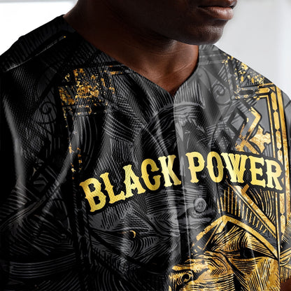 Black Power - African American Baseball Jersey - Gift for Black Dad, Grandpa, Husband