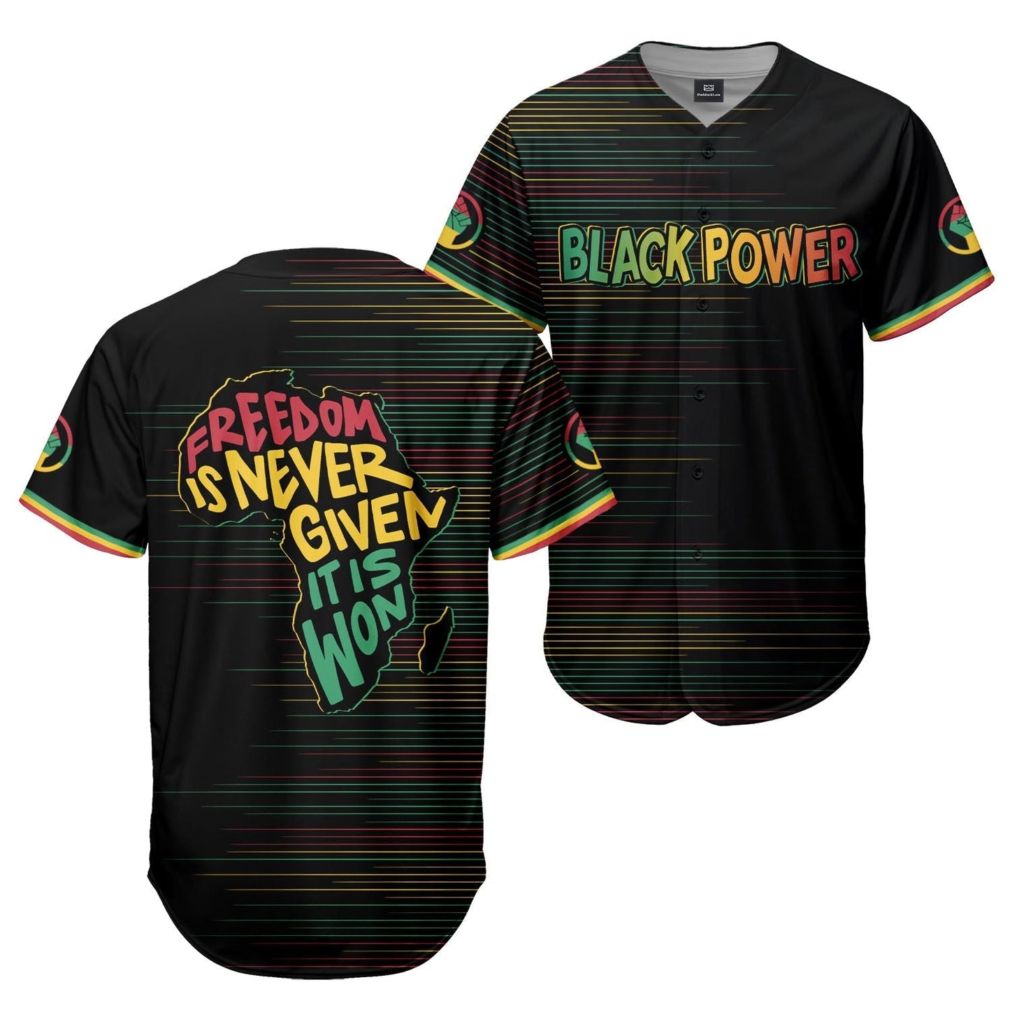 Black Power Won - African American Baseball Jersey - Gift for Black Dad, Grandpa, Husband