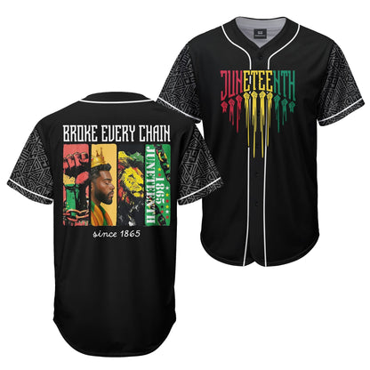 Broke Every Chain - African American Baseball Jersey - Gift for Black Dad, Grandpa, Husband
