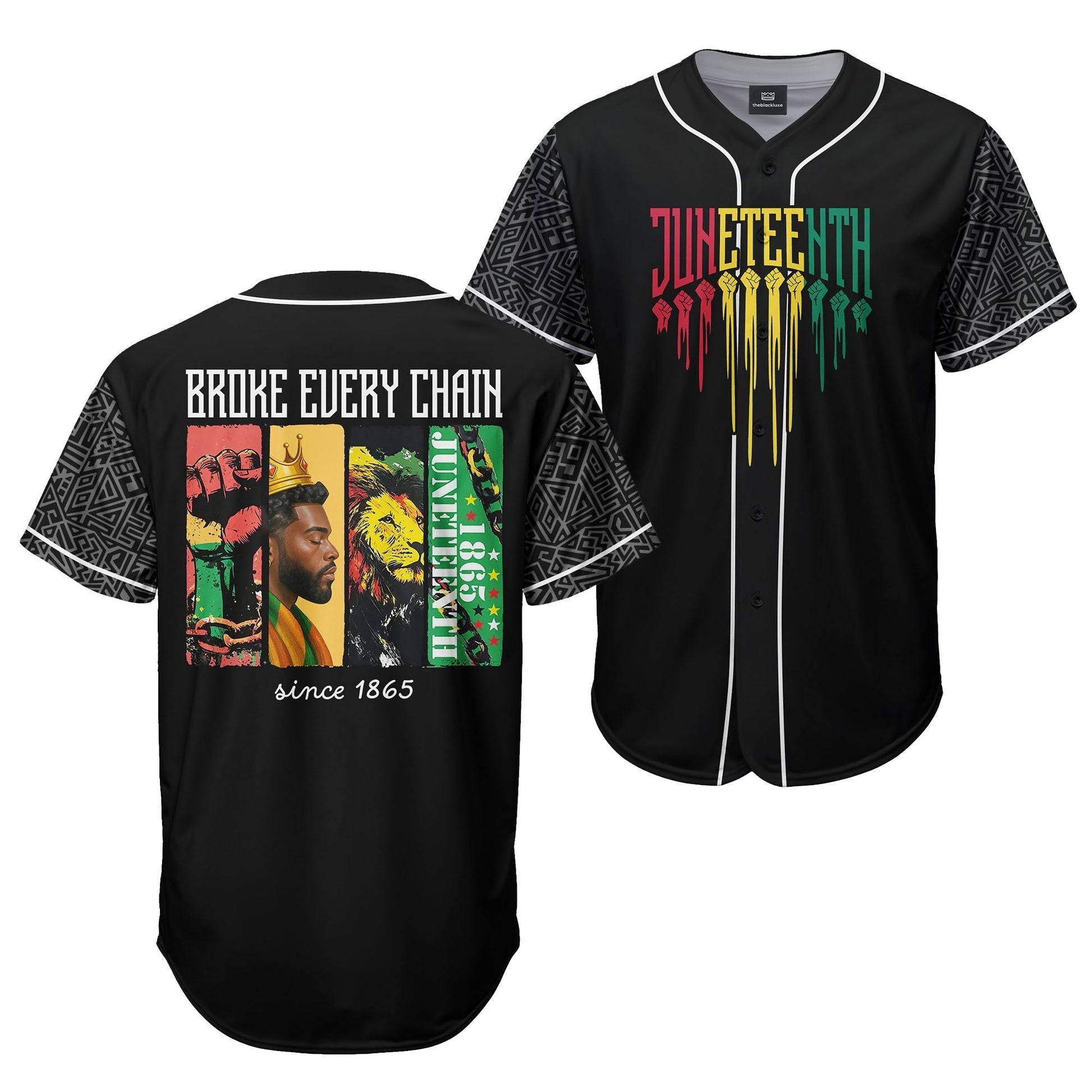 Broke Every Chain - African American Baseball Jersey - Gift for Black Dad, Grandpa, Husband