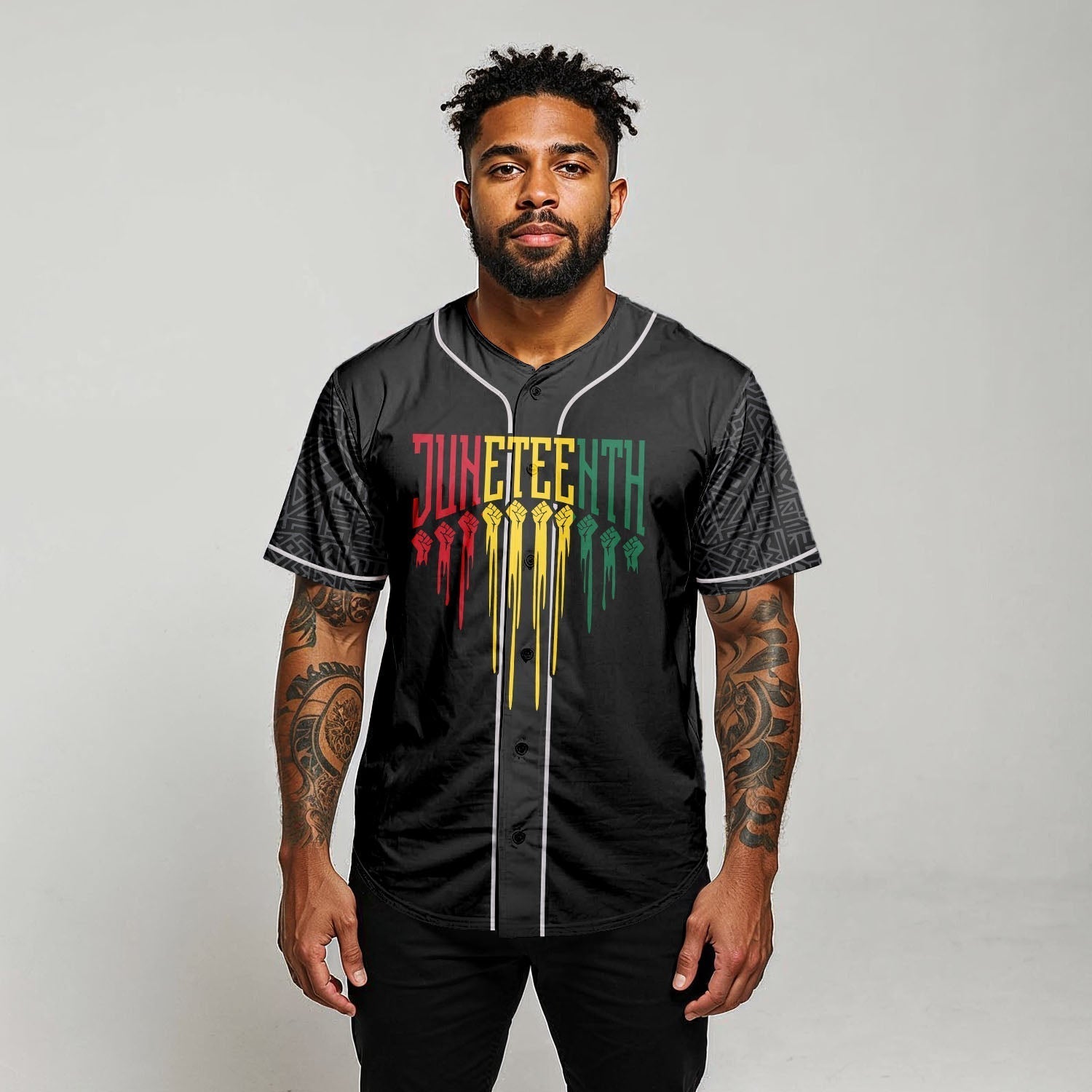 Broke Every Chain - African American Baseball Jersey - Gift for Black Dad, Grandpa, Husband