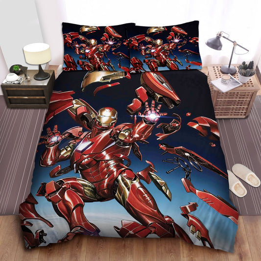 Iron Man Bedding Set MV Iron Man Suits Up Graphic Duvet Covers Red Unique Gift