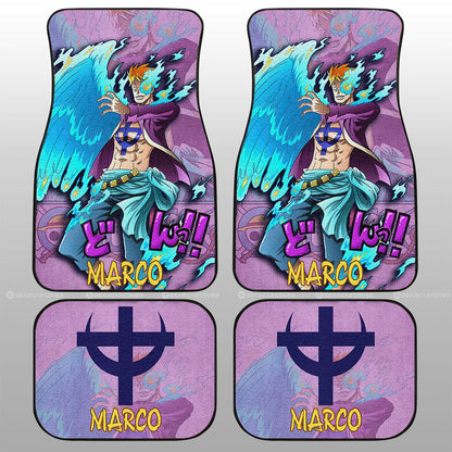 One Piece Car Mats One Piece Marco Graphic Jolly Roger Symbol Car Floor Mats Purple